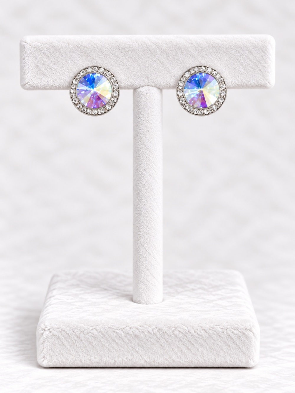 Croft & Barrow Iridescent Aurora Crystal Halo Stud Earrings 💥🆕💥